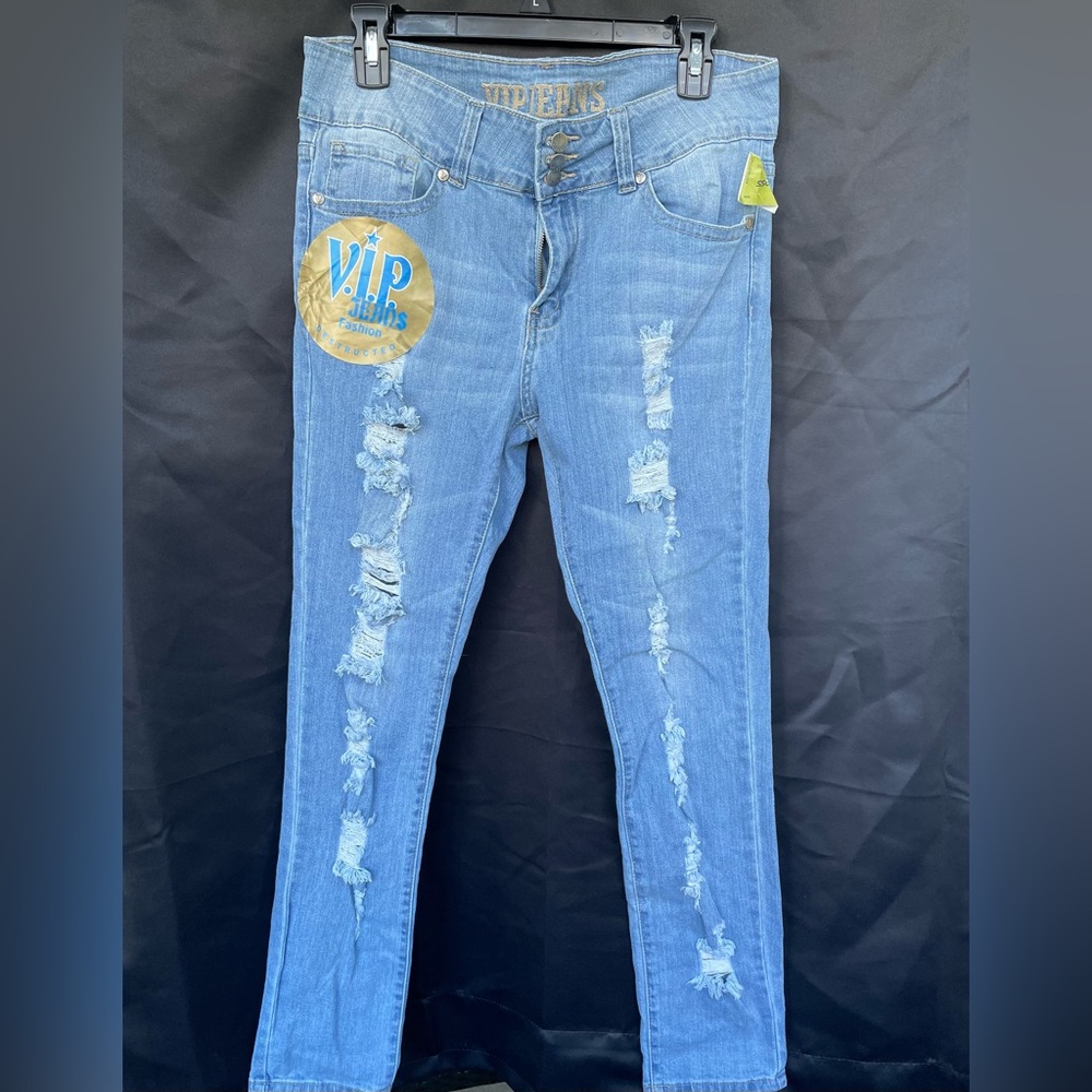 VIP brand jeans. Size 13/14. Skinny fit, with ripped style on front